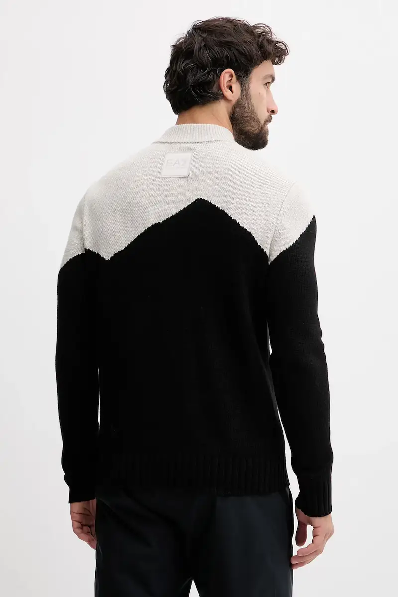 maglione con lana Nero miniatura 3