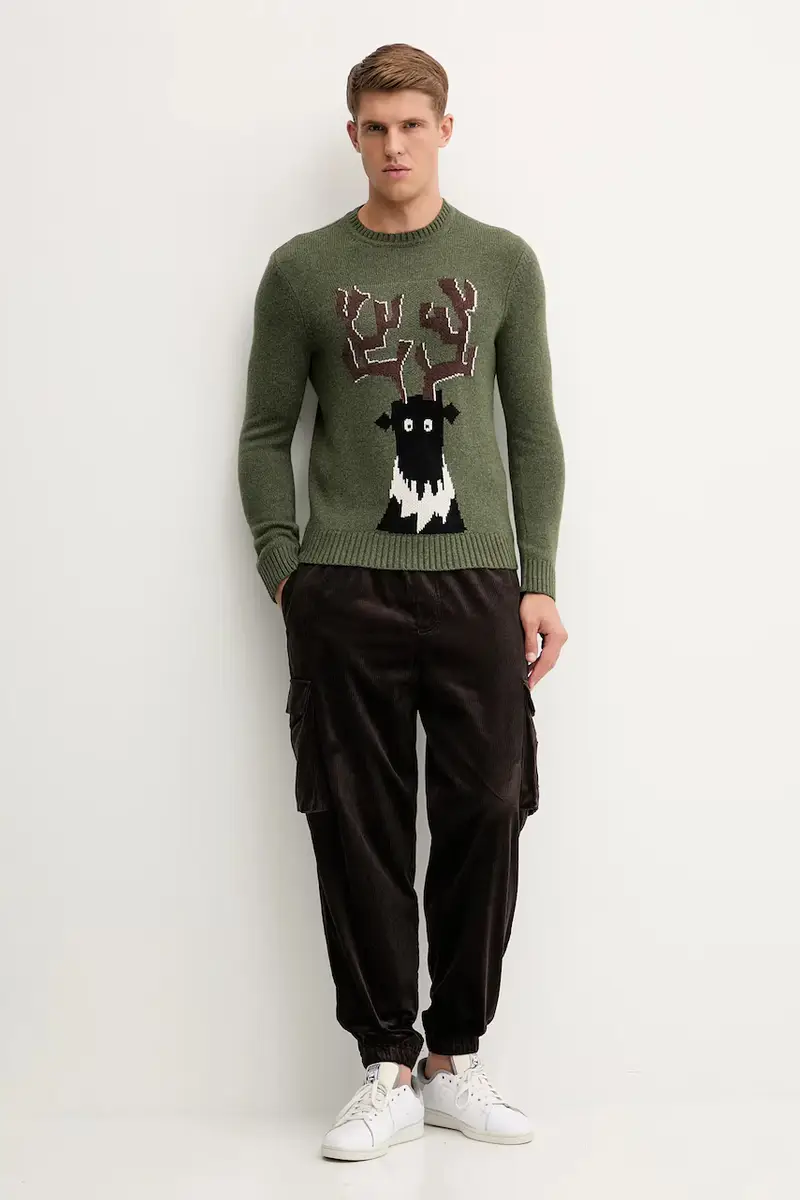 maglione in misto lana Verde miniatura 2