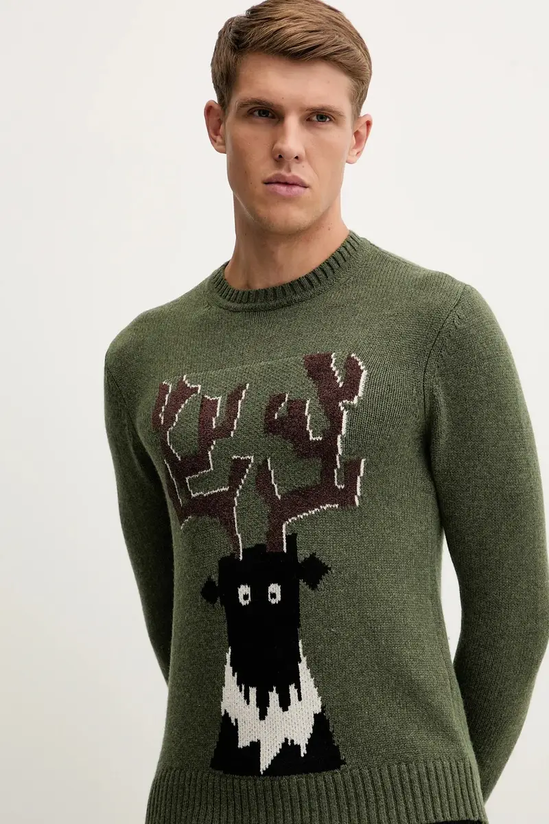 maglione in misto lana Verde miniatura 4