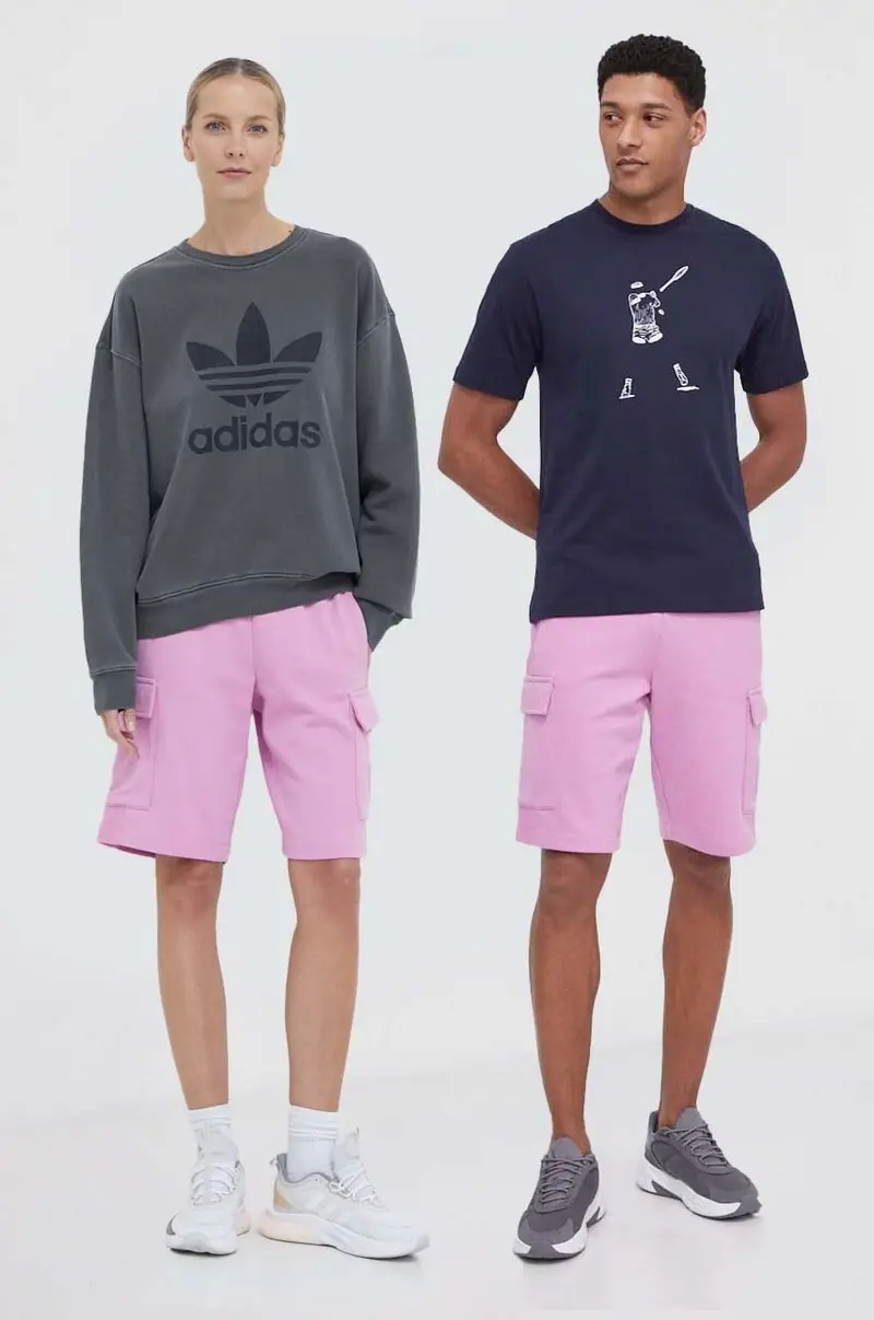 pantaloncini in cotone colore rosa