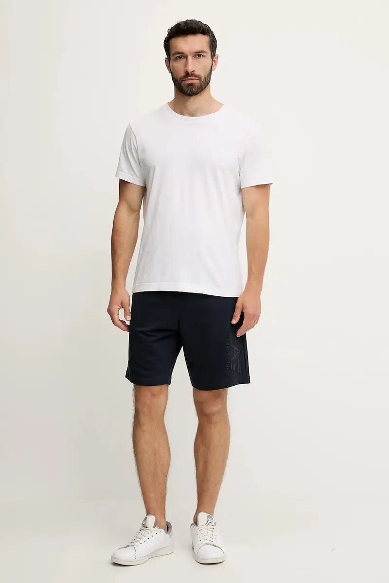 pantaloncini in cotone uomo colore blu navy AF13512.7M000232 miniatura 2