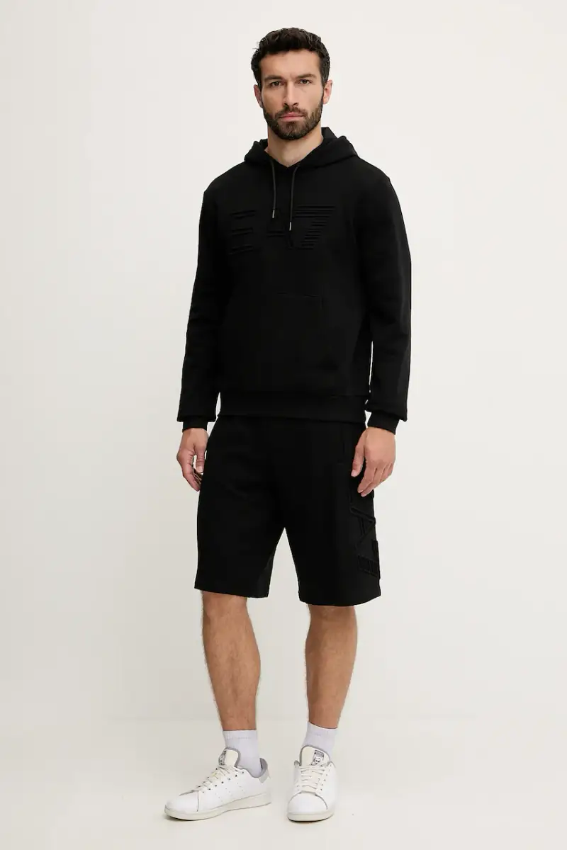 pantaloncini in cotone uomo colore nero AF10432.7M000153 miniatura 2