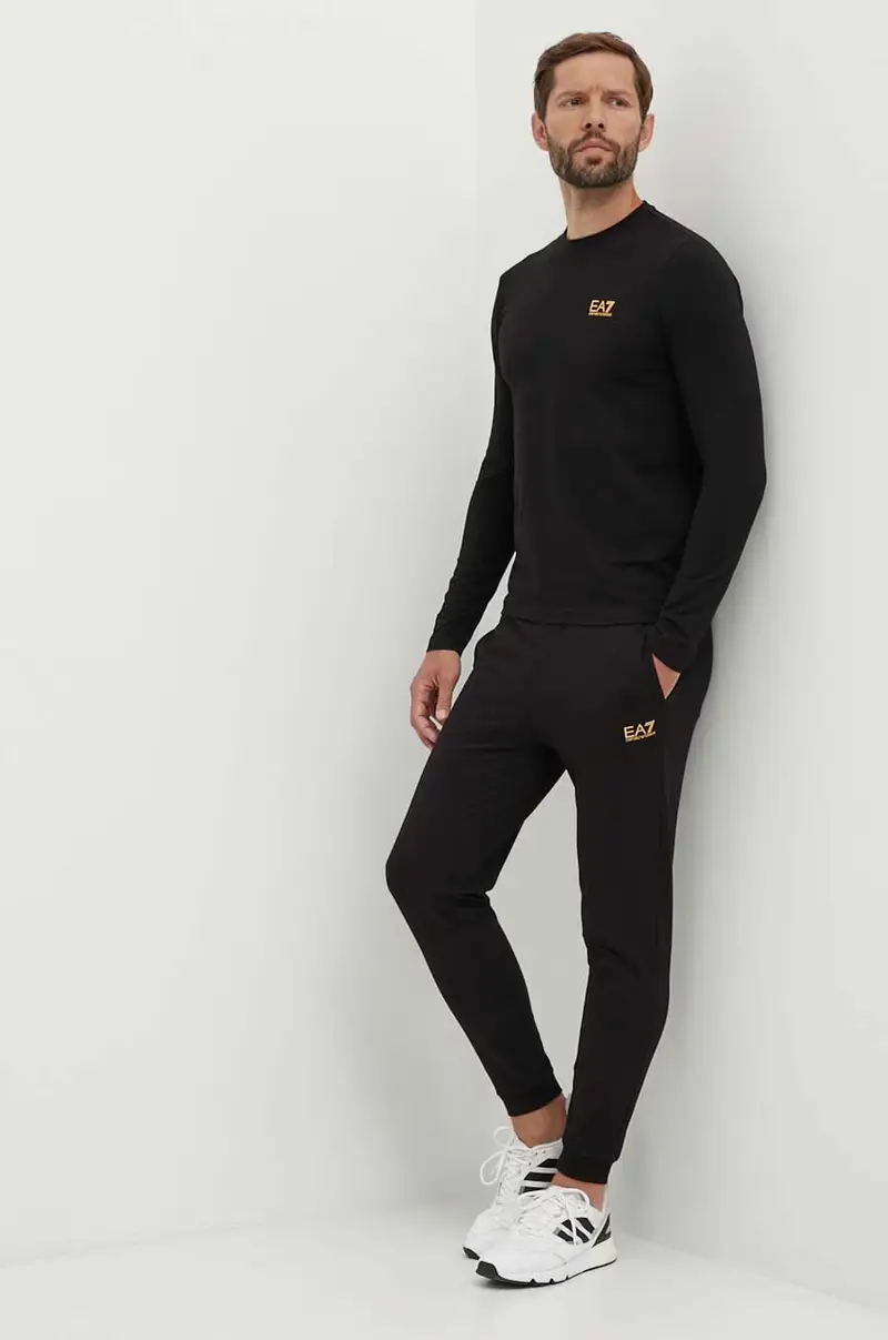 pantaloni da jogging in cotone colore nero PJVRZ.8NPP66 miniatura 2