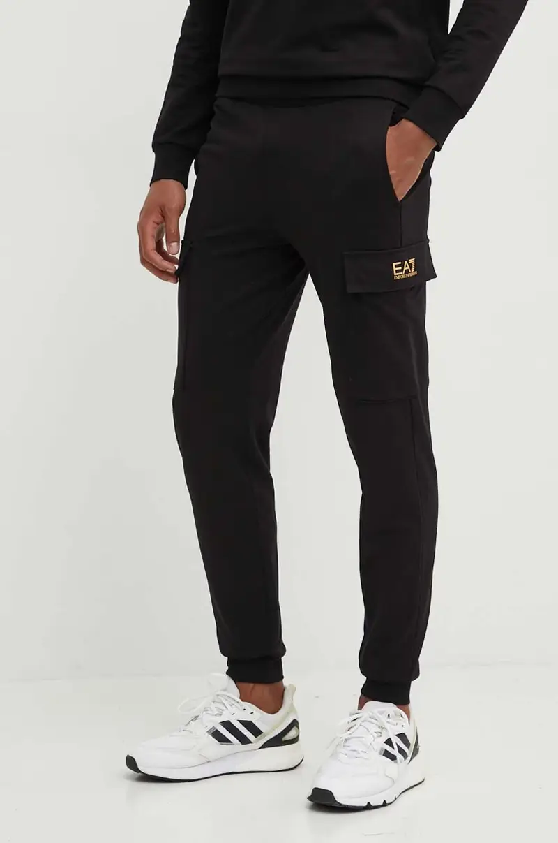 pantaloni da jogging in cotone colore nero PJVRZ.8NPP67 miniatura 3