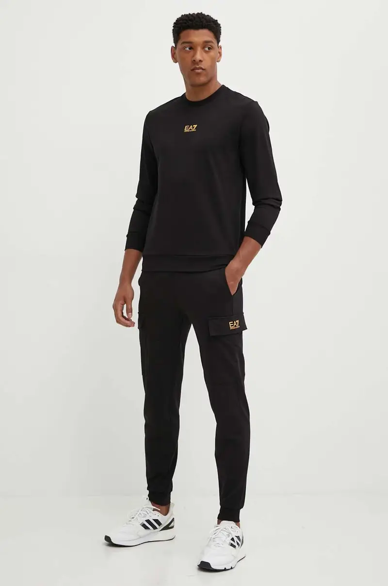 pantaloni da jogging in cotone colore nero PJVRZ.8NPP67