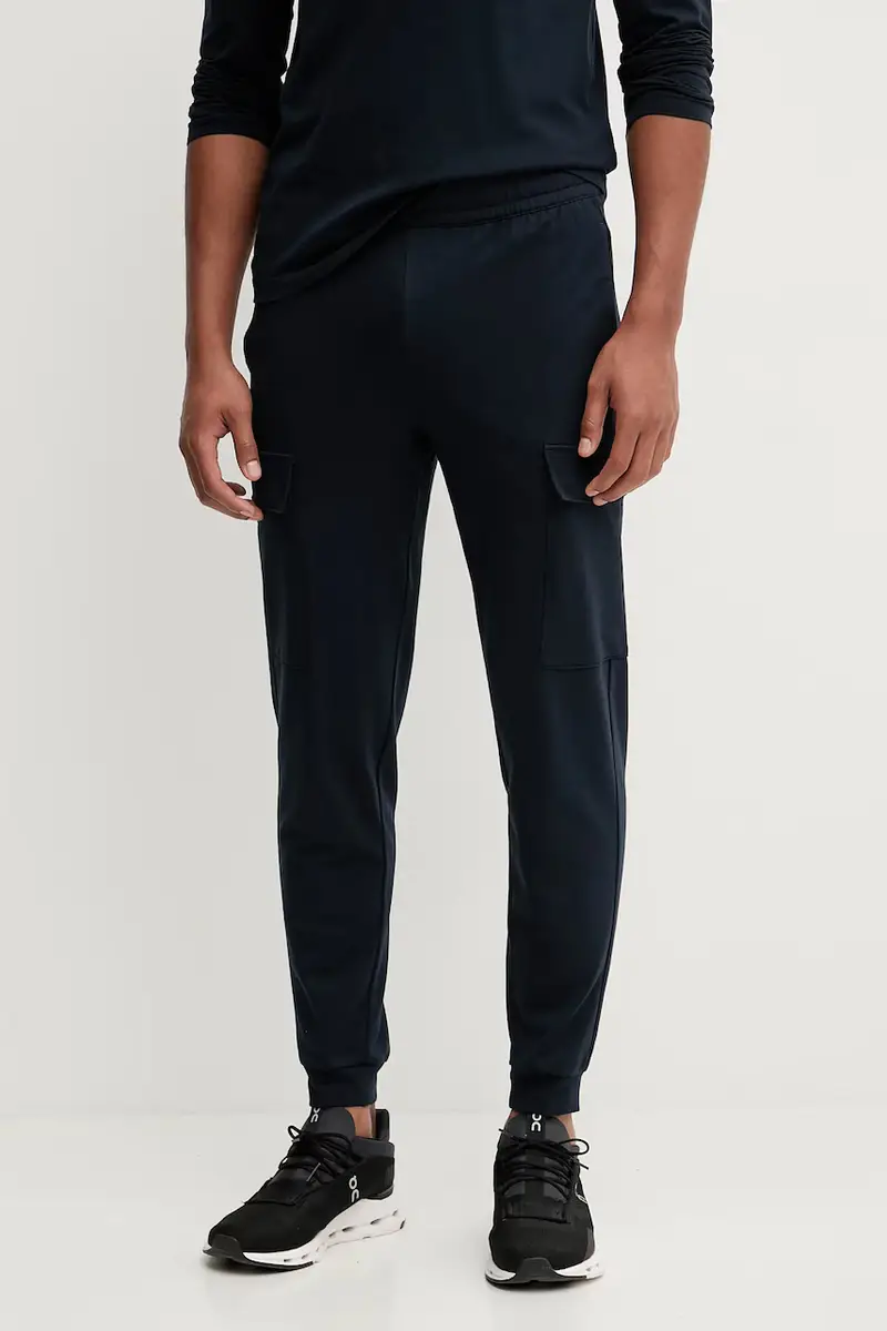 pantaloni tuta di cotone uomo colore beige PJVRZ.8NPP67 Blu navy miniatura 3