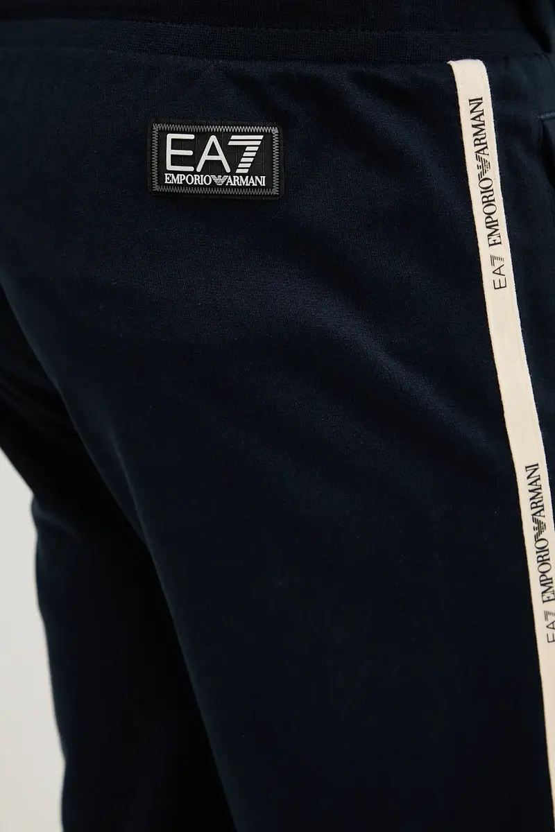 pantaloni tuta di cotone uomo colore blu navy con applicazione AF13512.7M001756 miniatura 5