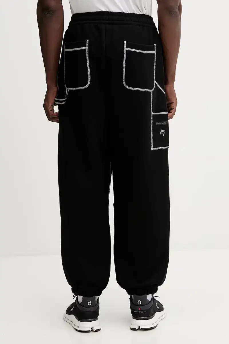 pantaloni tuta uomo colore nero con applicazione AF13538.7M000663 miniatura 3