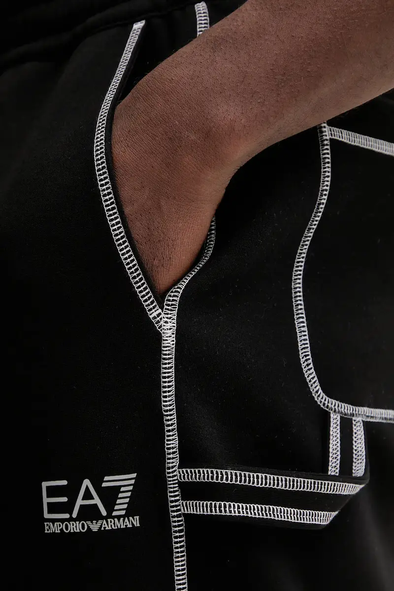 pantaloni tuta uomo colore nero con applicazione AF13538.7M000663 miniatura 5