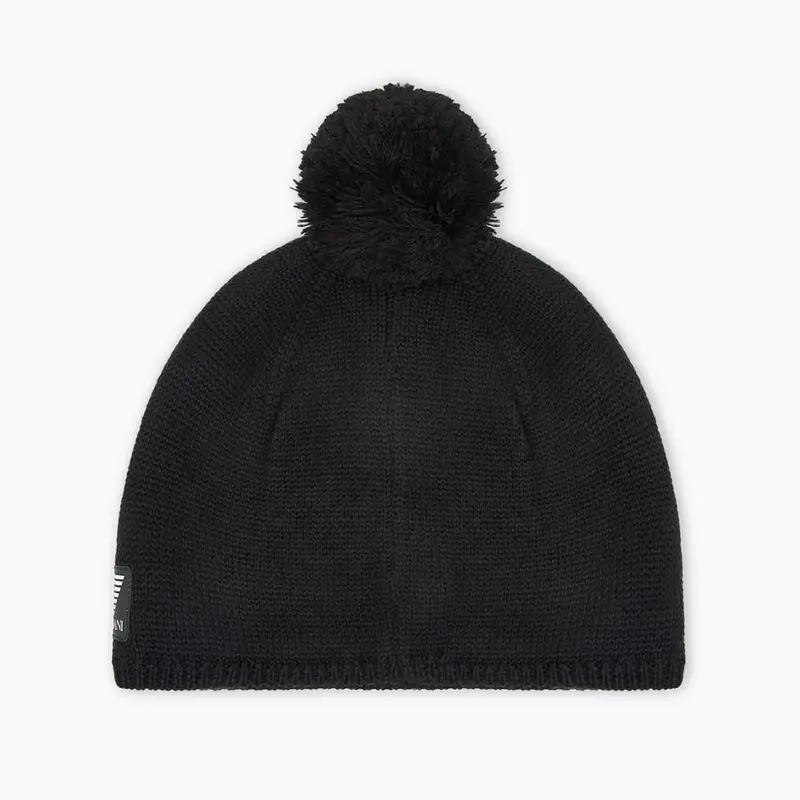 Emporio Armani Pon Pon Fisi Nero - Berretto invernale M