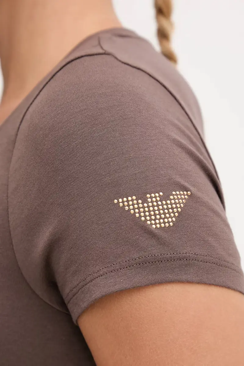 Ea7 Emporio Armani T-shirt Donna Marrone 3425298 miniatura 5