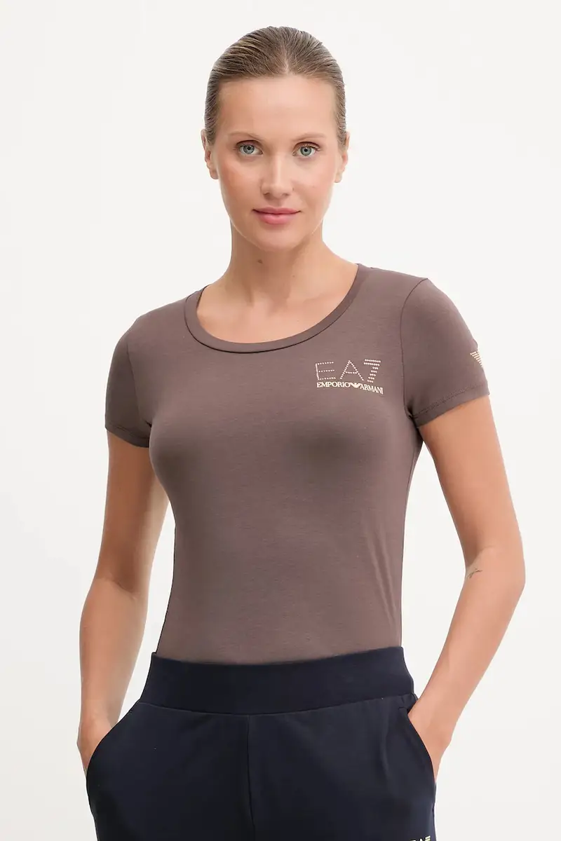 Ea7 Emporio Armani T-shirt Donna Marrone 3425298