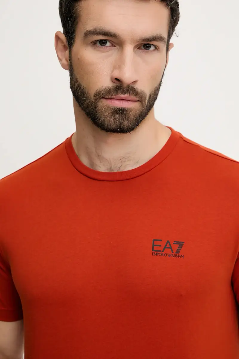 t-shirt in cotone colore grigio AF10375.7M000567 Arancione miniatura 4