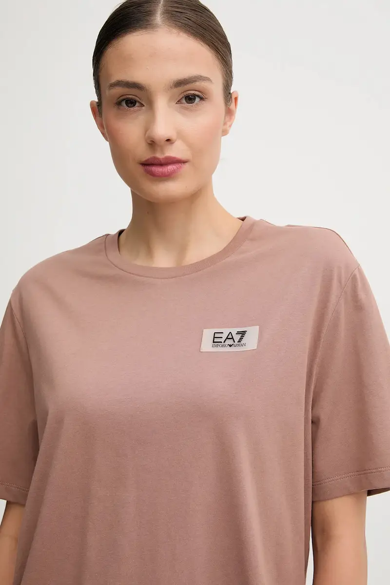 Ea7 Emporio Armani T-shirt Donna Marrone 3618843 miniatura 4