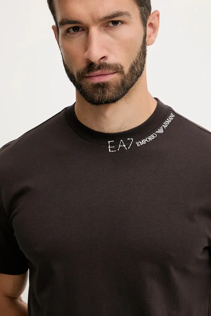 Ea7 Emporio Armani T-shirt Uomo Marrone 3618653 miniatura 4
