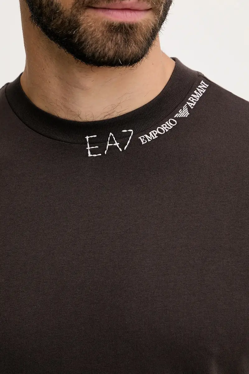 Ea7 Emporio Armani T-shirt Uomo Marrone 3618653 miniatura 5