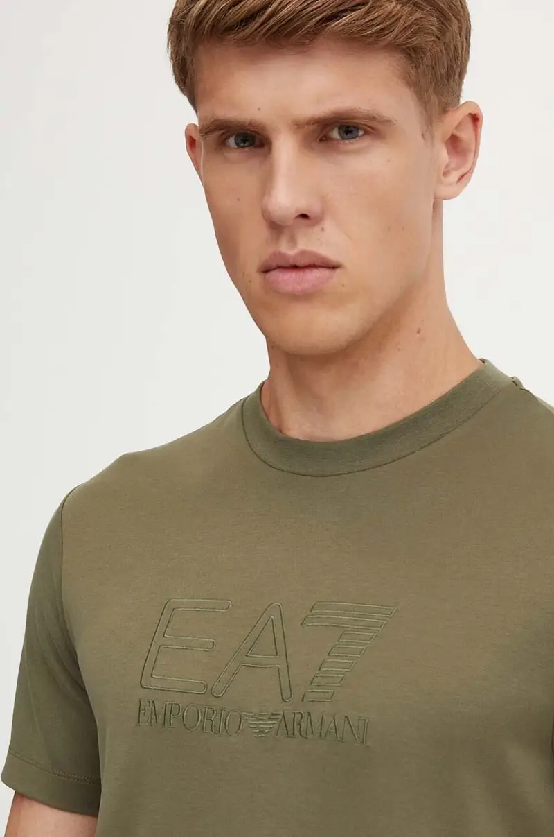 Ea7 Emporio Armani T-shirt Uomo Verde 3830364 miniatura 4