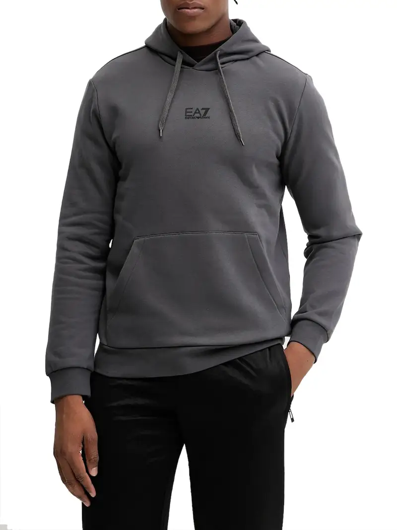 felpa cappuccio ea7 da uomo - grigio