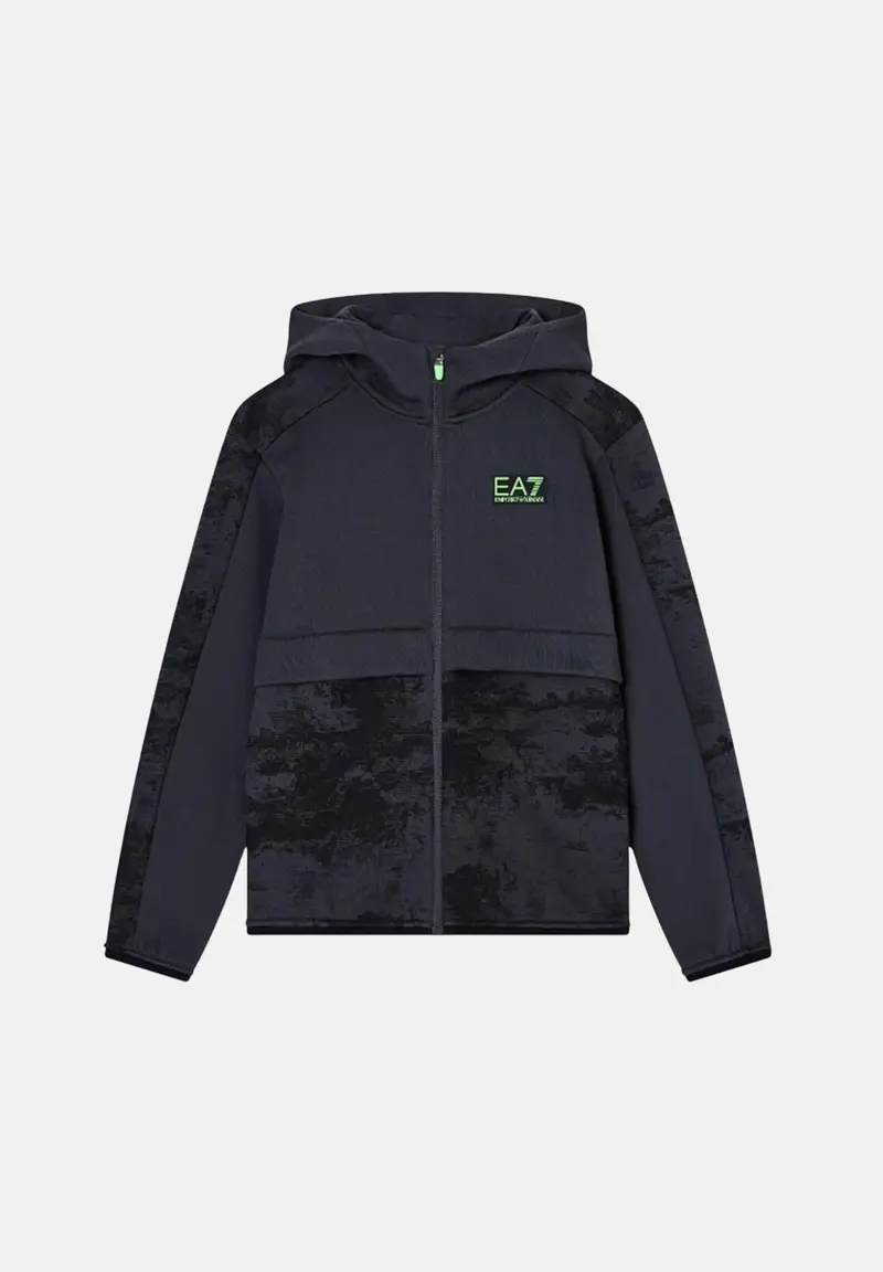 EA7 Felpa con zip grigia da bambino
