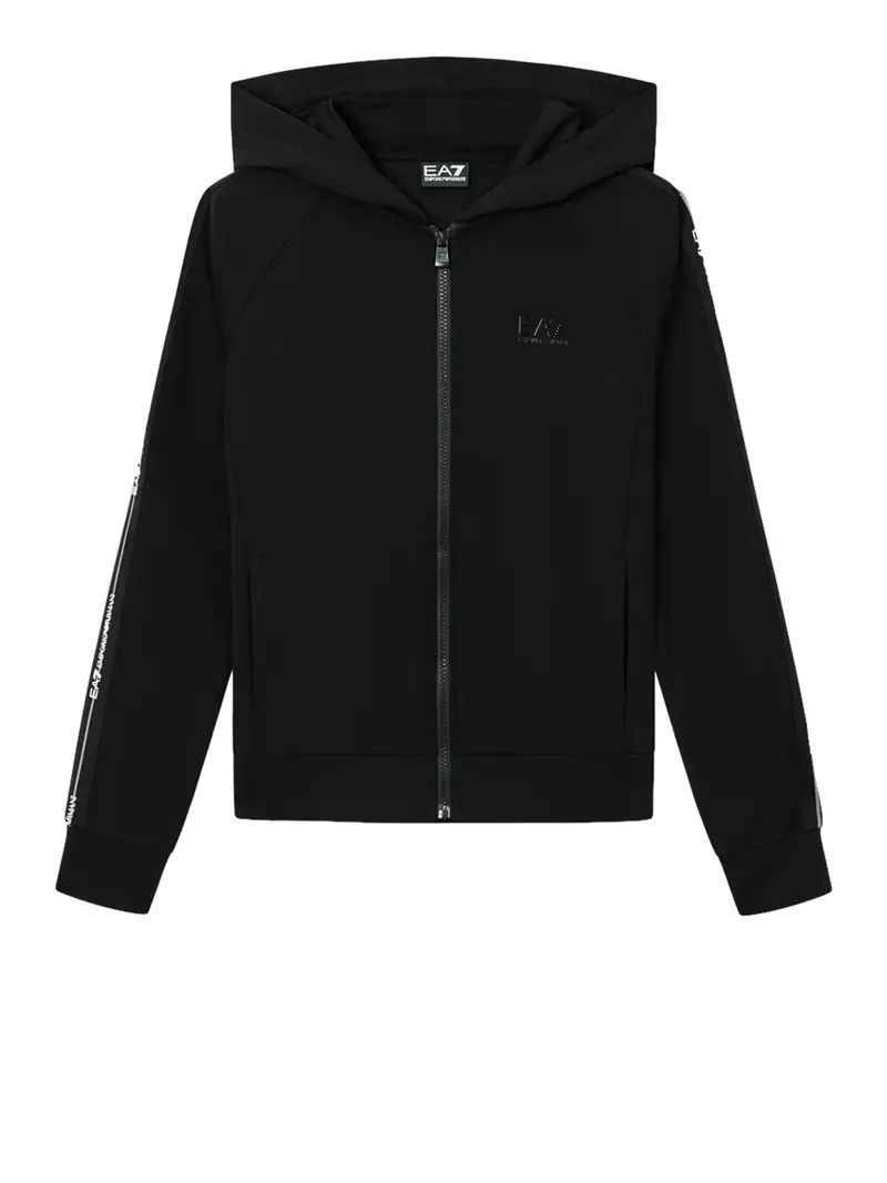 felpa zip ea7 da donna - nero
