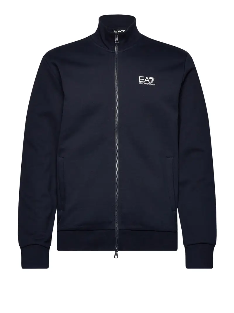 felpa zip ea7 da uomo - blu