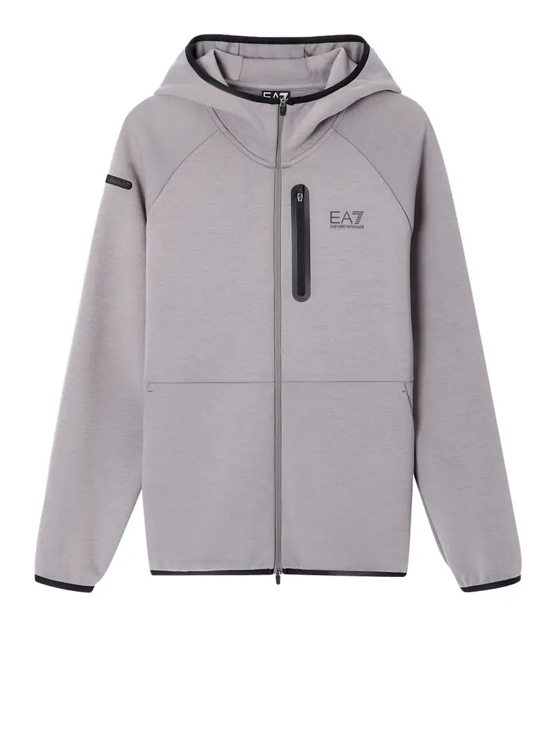 felpa zip ea7 da uomo - grigio