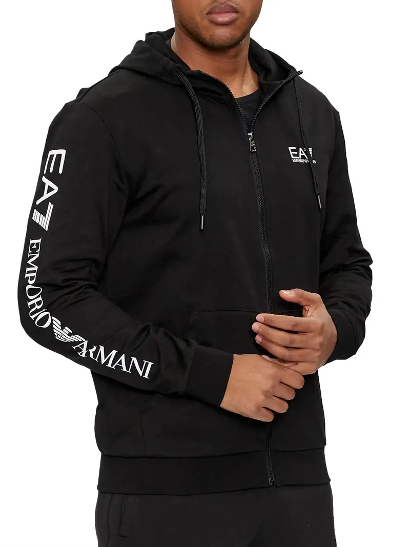 felpa zip ea7 da uomo - nero