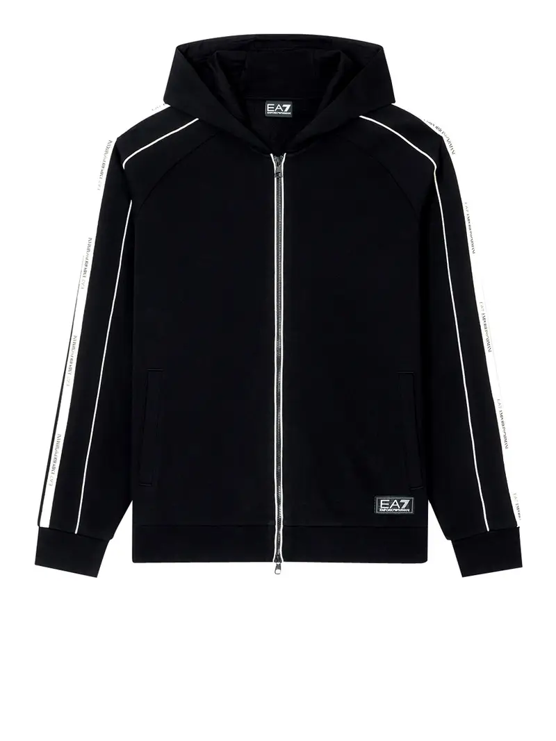 felpa zip ea7 da uomo - nero