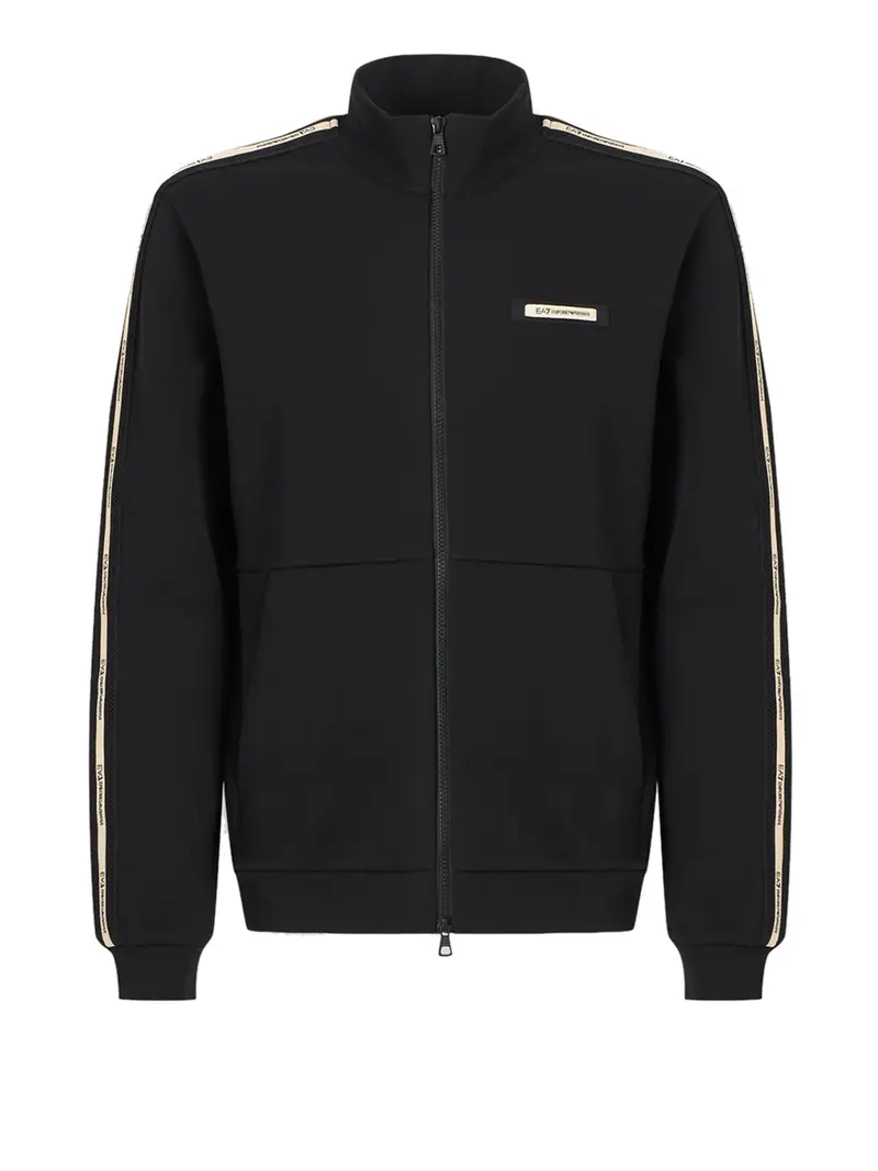 felpa zip ea7 da uomo - nero