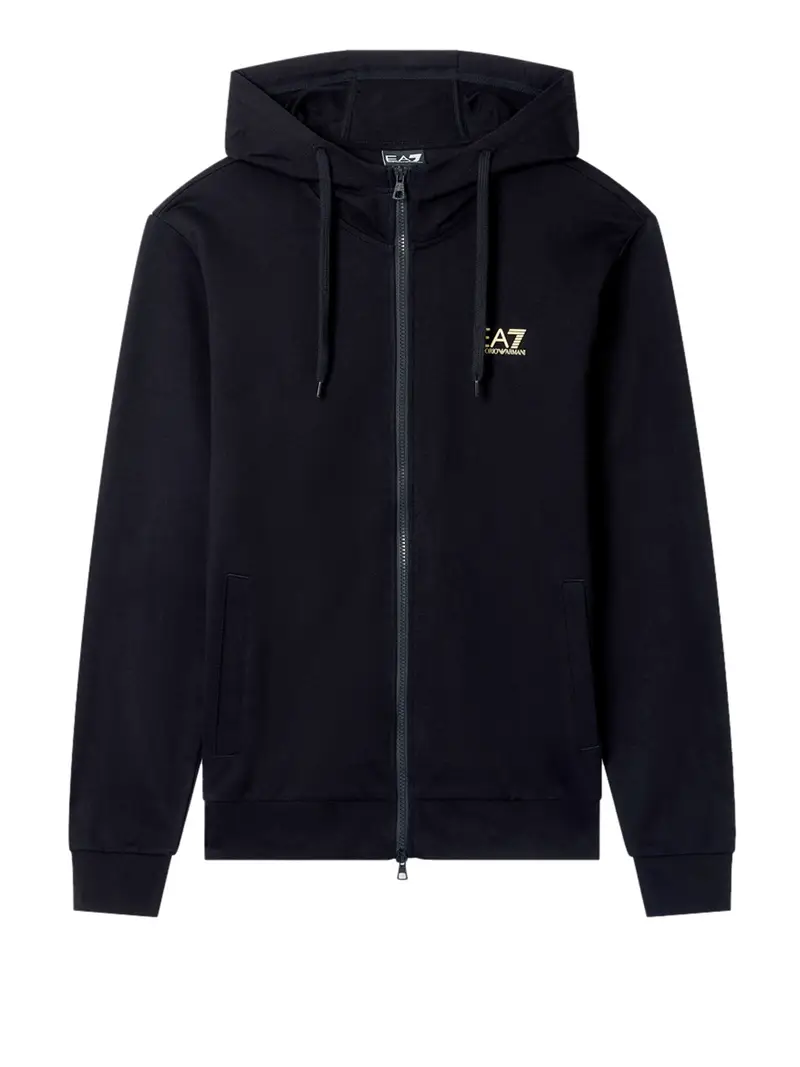 felpa zip ea7 da uomo - nero