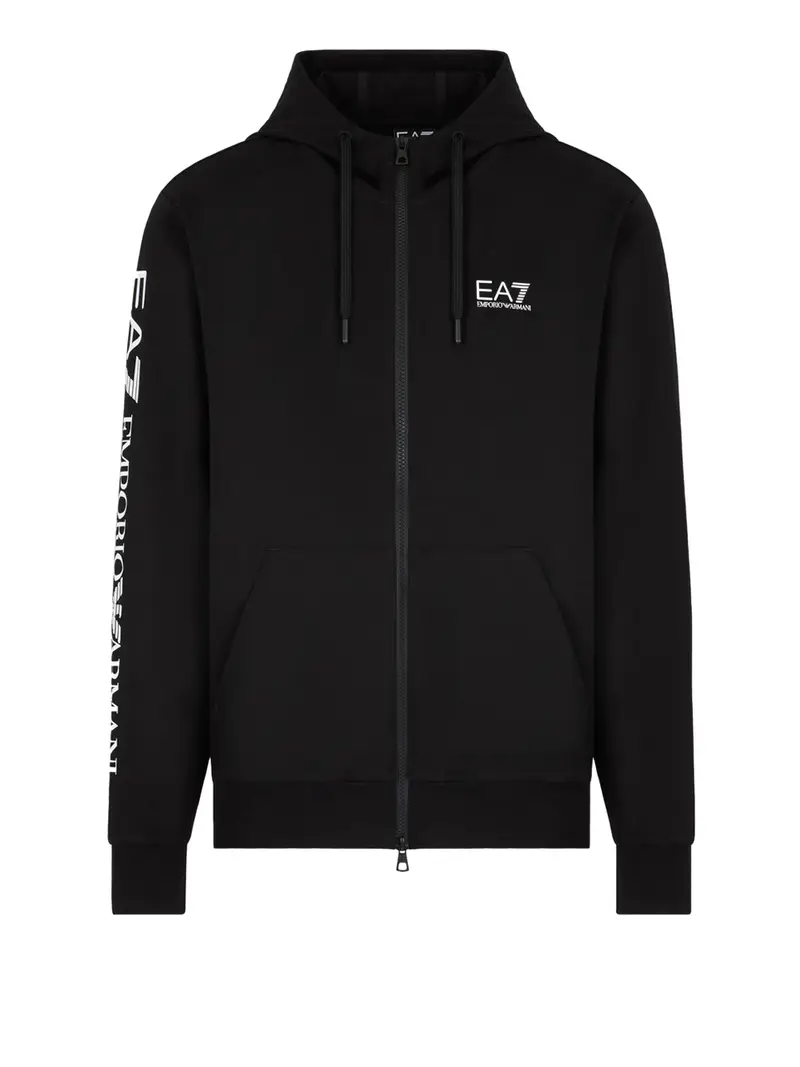 felpa zip ea7 da uomo - nero