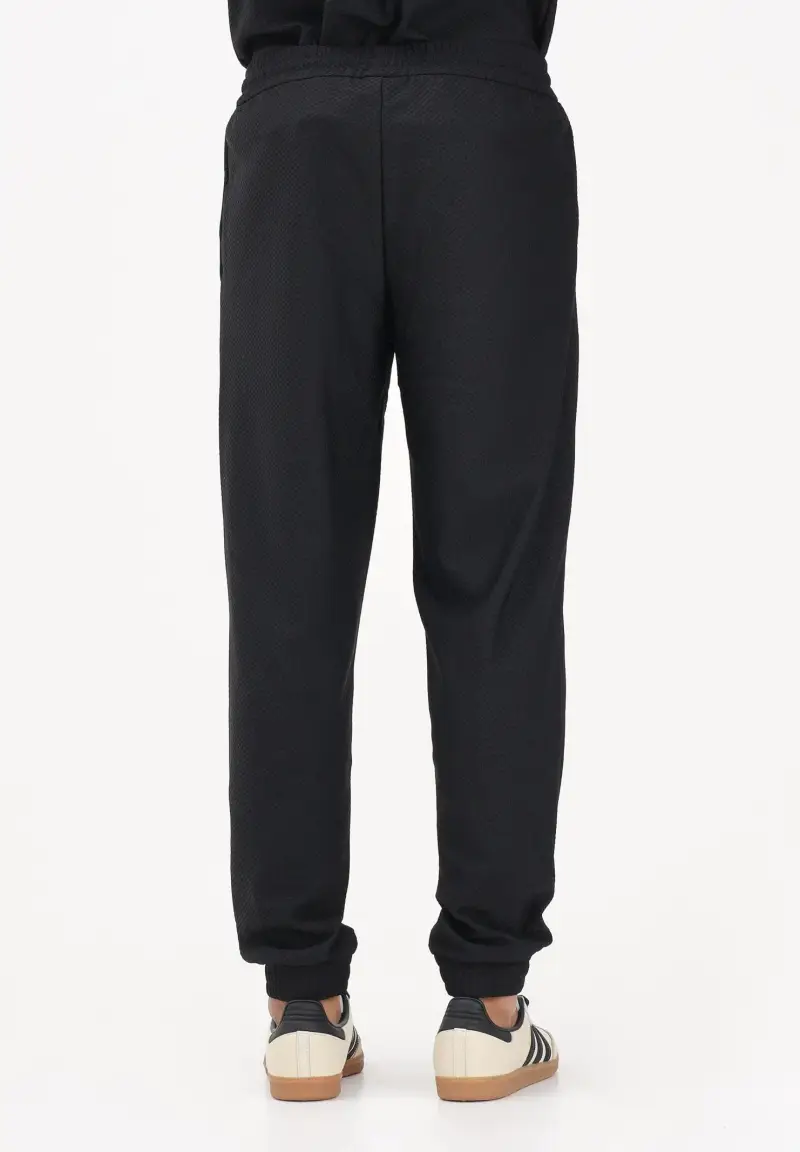 Pantalone sportivo nero da uomo con logo miniatura 3