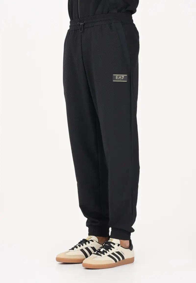 Pantalone sportivo nero da uomo con logo