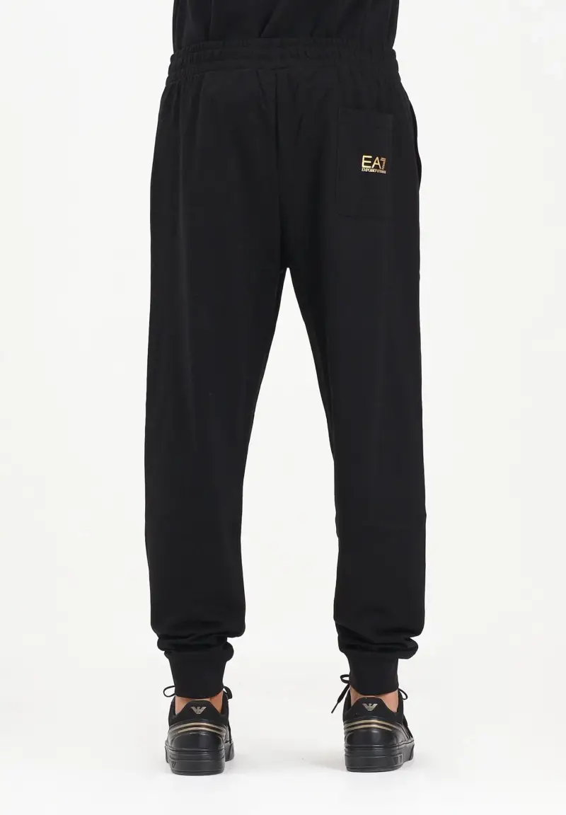 Pantalone sportivo nero da uomo con stampa logo miniatura 3