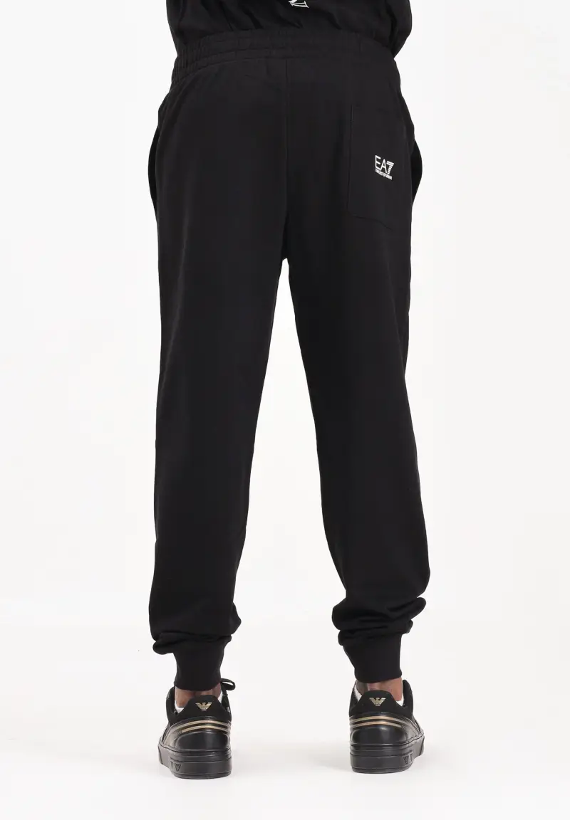 Pantalone sportivo nero da uomo con stampa logo miniatura 3