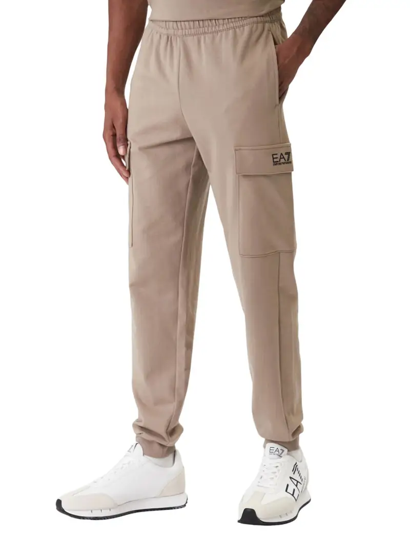 pantalone tuta cargo ea7 da uomo - beige