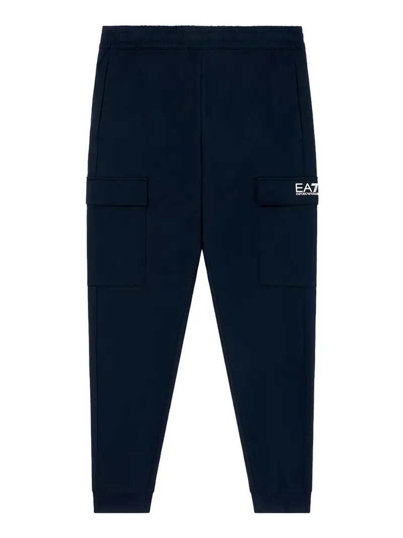 pantalone tuta cargo ea7 da uomo - blu