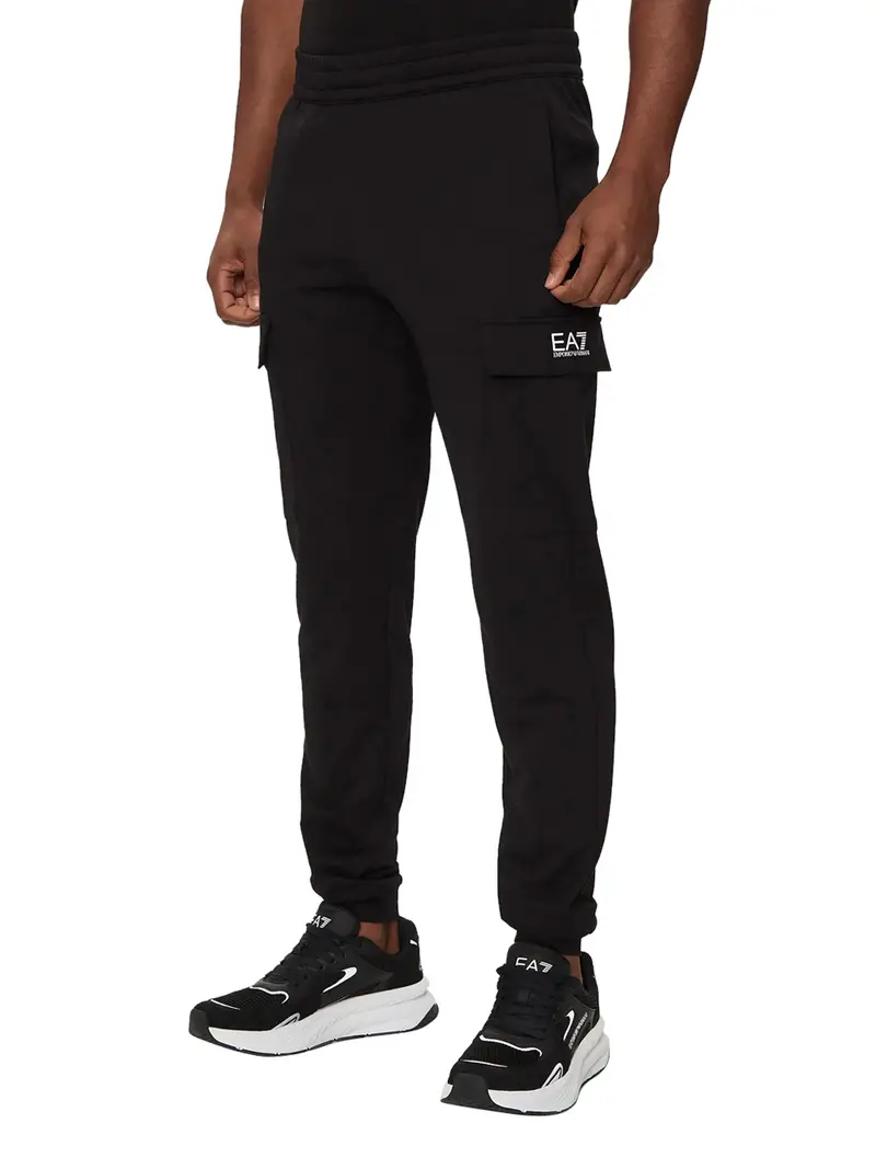pantalone tuta cargo ea7 da uomo - nero