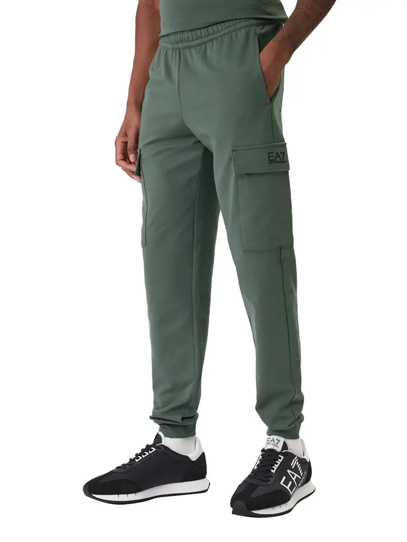 pantalone tuta cargo ea7 da uomo - verde