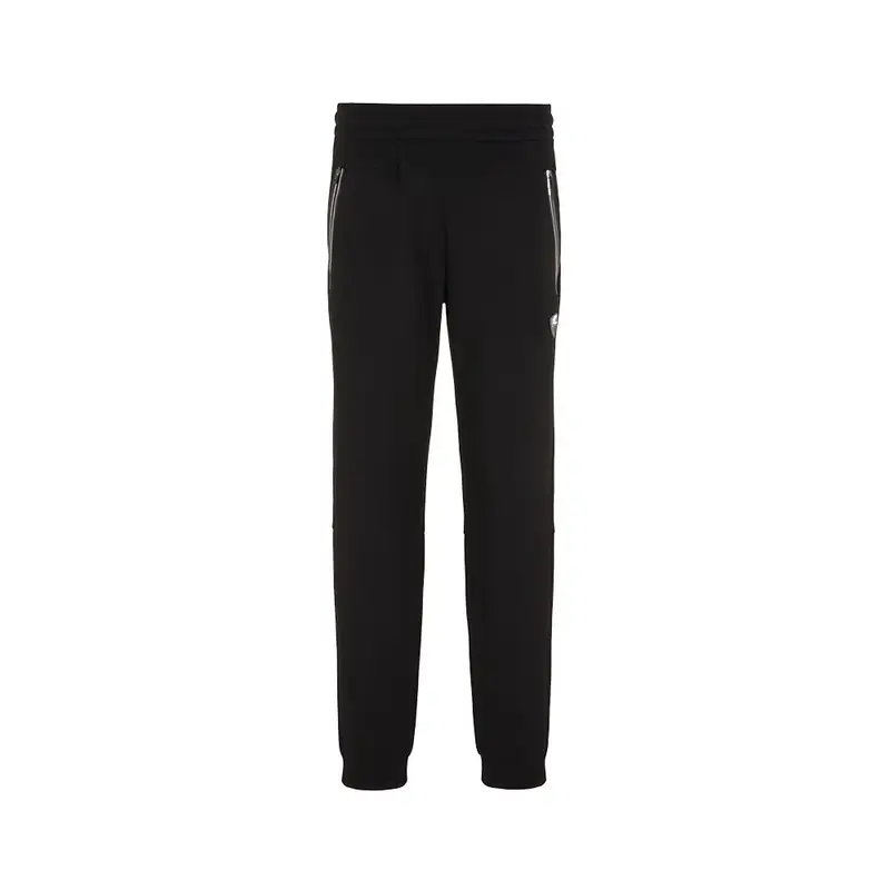 Pantaloni Con Polsino Logo Piccolo Nero Uomo S