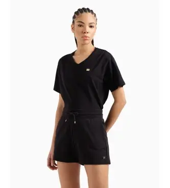 per donna 7W000079_AF13135 Pantaloncini neri in peluche (L), Nero, Casual, Sportivo, Cotone, Multisport