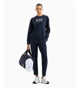 per donna 7W000115_AF13135 Tuta in cotone elasticizzato blu navy (L), Casual, Sportivo, Multisport, Manica lunga