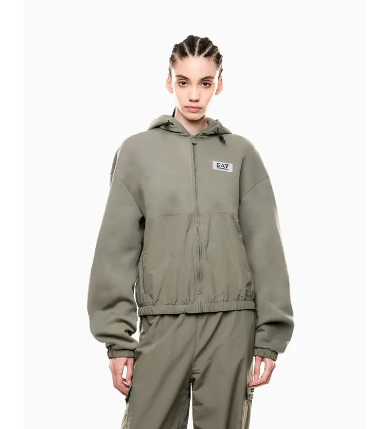 per donna. 7W000409_AF13151 Felpa in neoprene verde Contemporary Sport (XXS), Casual, Cotone