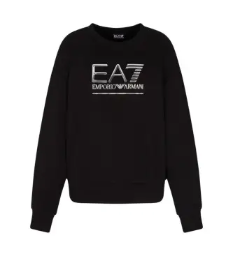 per donna 7W000421_AF10377 Felpa con maxi logo Black Visibility (XL), Nero, Casual, Cotone, Manica lunga