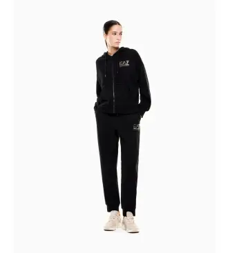 per donna 7W000425_AF10377 Tuta sportiva ad alta visibilità in nero e oro (XL), Casual, Sportivo, Cotone, Multisport, Manica lunga