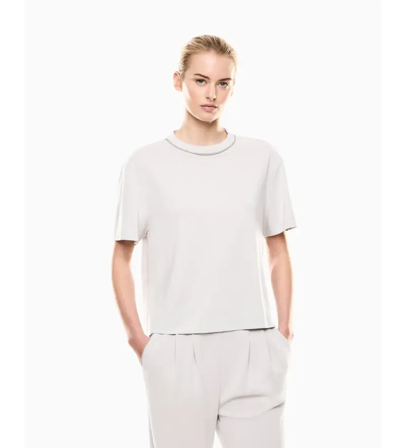 per donna 7W000442_AF13919 Maglietta preziosa azzurra (XXS), Blu, Casual, Viscosa, Manica corta