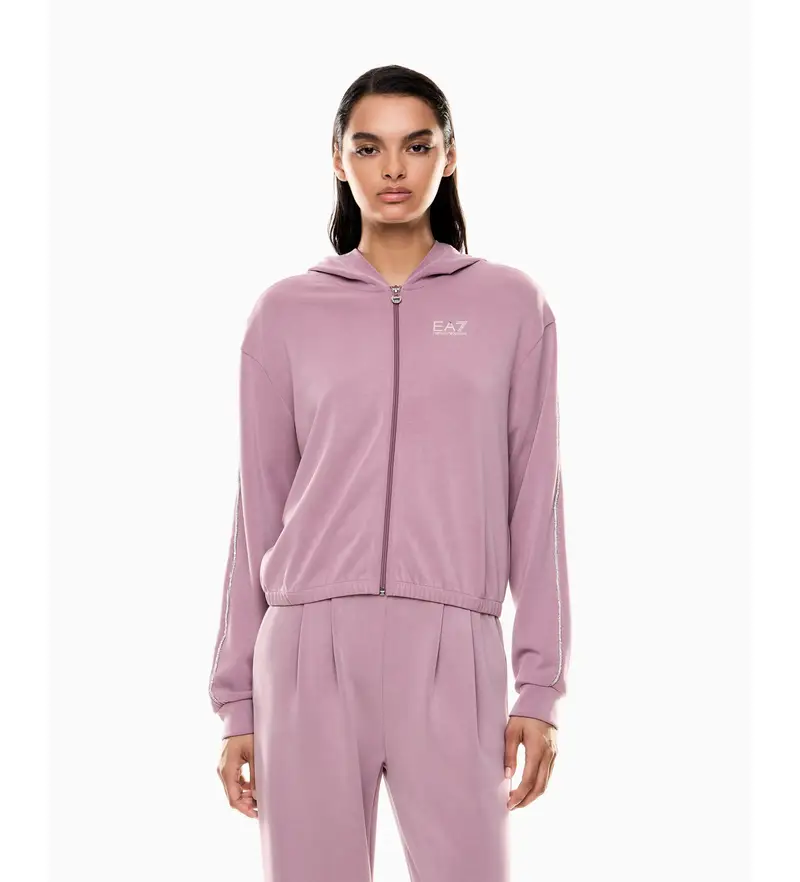 per donna. 7W000443_AF12643 Felpa con cappuccio rosa preziosa (XS), Casual, Poliestere