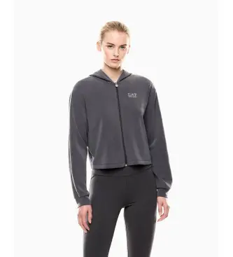 per donna 7W000443_AF12643 Felpa interlock grigio scuro pregiata (XS), Casual, Poliestere, Manica lunga