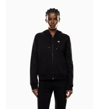 per donna 7W000458_AF13135 Felpa con cappuccio nera Core Lady (XXS), Nero, Casual, Cotone, Manica corta Dorato