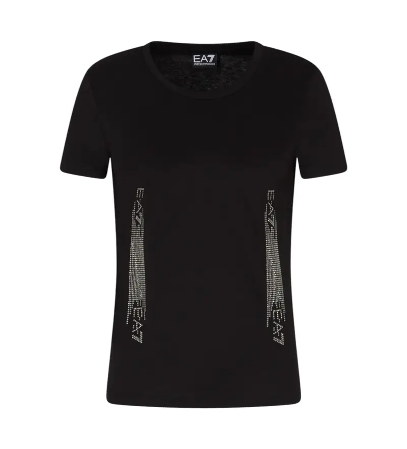 per donna. 7W000521_AF12503 Maglietta con logo Series Tape - Nera (XS), Nero, Casual, Sportivo, Cotone, Multisport, Manica corta